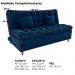 Sofa Cama 2 Lugares 185 cm Duda Veludo E433 Azul Milani Store