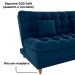 Sofa Cama 2 Lugares 185 cm Duda Veludo E433 Azul Milani Store