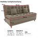 Sofa Cama 2 Lugares 185 cm Duda Veludo E434 Marrom Claro Milani Store