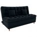 Sofa Cama 2 Lugares 185 cm Duda Veludo Inca E451 Preto Milani Store
