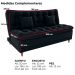 Sofa Cama 2 Lugares 185 cm Duda Veludo Inca E451 Preto Milani Store