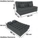 Sofa Cama 2 Lugares 185 cm Duda Veludo Light B250 Cinza Milani Store