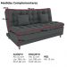 Sofa Cama 2 Lugares 185 cm Duda Veludo Light B250 Cinza Milani Store