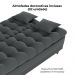 Sofa Cama 2 Lugares 185 cm Duda Veludo Light B250 Cinza Milani Store