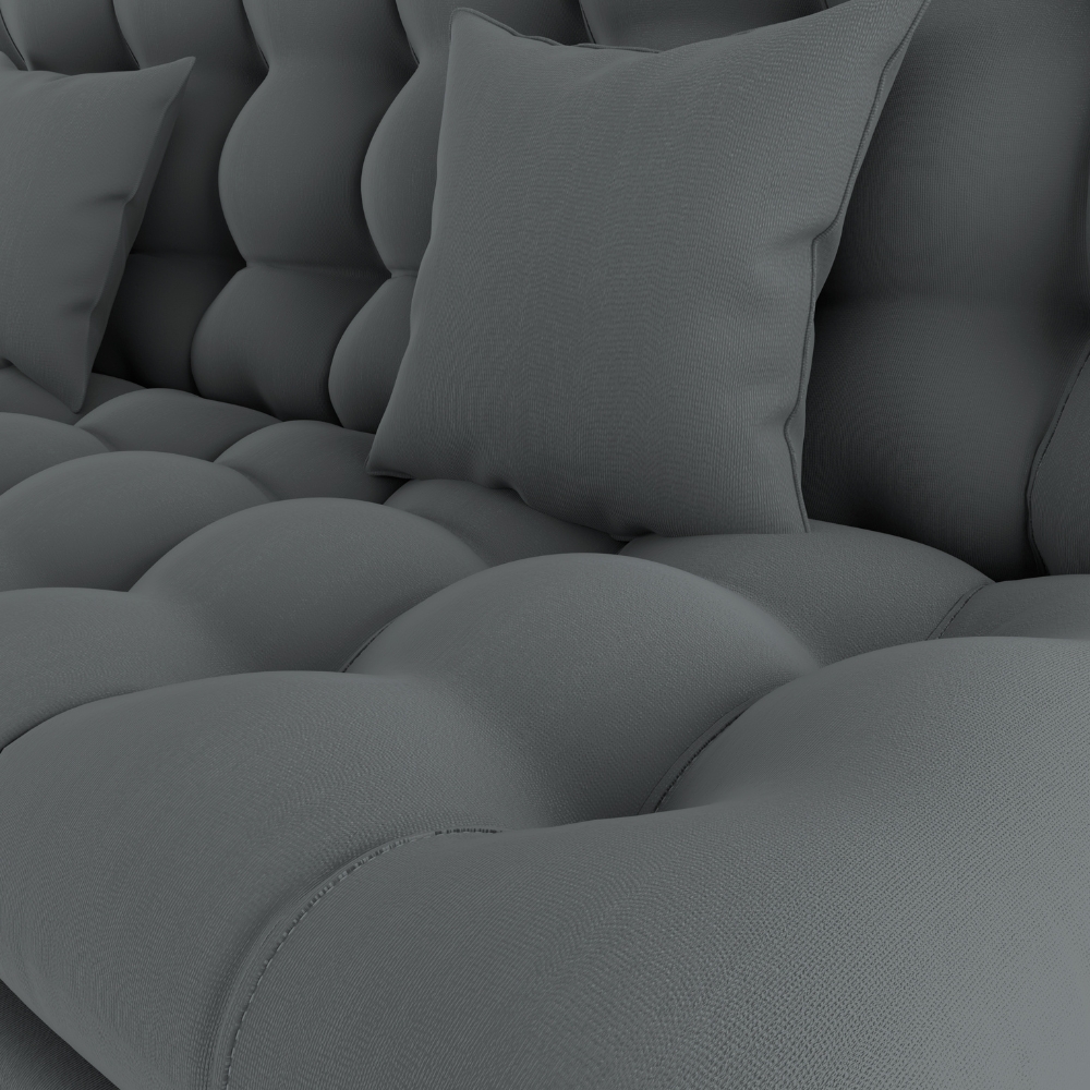 Sofa Cama 2 Lugares 185 cm Duda Veludo Light B250 Cinza Milani Store