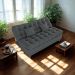Sofa Cama 2 Lugares 185 cm Duda Veludo Light B250 Cinza Milani Store