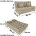 Sofa Cama 2 Lugares 185 cm Duda Veludo Light B251 Bege Milani Store
