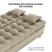 Sofa Cama 2 Lugares 185 cm Duda Veludo Light B251 Bege Milani Store