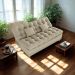 Sofa Cama 2 Lugares 185 cm Duda Veludo Light B251 Bege Milani Store