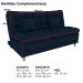 Sofa Cama 2 Lugares 185 cm Duda Veludo Light B254 Azul Milani Store