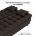 Sofa Cama 2 Lugares 185 cm Duda Veludo Light B255 Marrom Milani Store