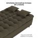 Sofa Cama 2 Lugares 185 cm Duda Veludo Light B256 Marrom Claro Milani Store