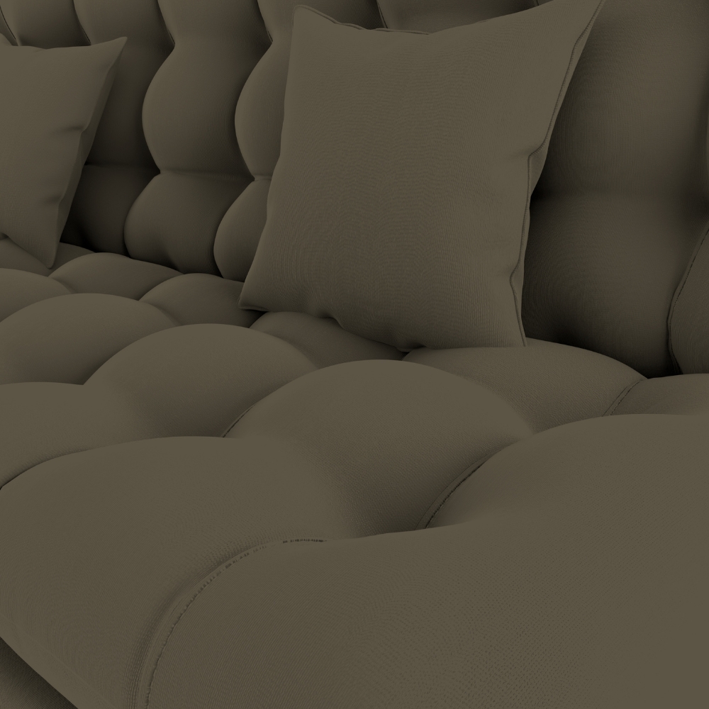 Sofa Cama 2 Lugares 185 cm Duda Veludo Light B256 Marrom Claro Milani Store