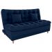 Sofa Cama 2 Lugares 185 cm Duda Veludo Maserati Azul Milani Store