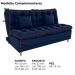 Sofa Cama 2 Lugares 185 cm Duda Veludo Maserati Azul Milani Store