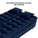 Sofa Cama 2 Lugares 185 cm Duda Veludo Maserati Azul Milani Store