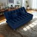 Sofa Cama 2 Lugares 185 cm Duda Veludo Maserati Azul Milani Store