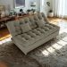 Sofa Cama 2 Lugares 185 cm Duda Veludo Maserati Marrom Claro Milani Store
