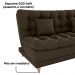 Sofa Cama 2 Lugares 185 cm Duda Veludo Maserati Marrom Milani Store