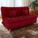Sofa Cama 2 Lugares 185 cm Duda Veludo Maserati Vermelho Milani Store