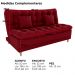 Sofa Cama 2 Lugares 185 cm Duda Veludo Maserati Vermelho Milani Store