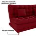 Sofa Cama 2 Lugares 185 cm Duda Veludo Maserati Vermelho Milani Store