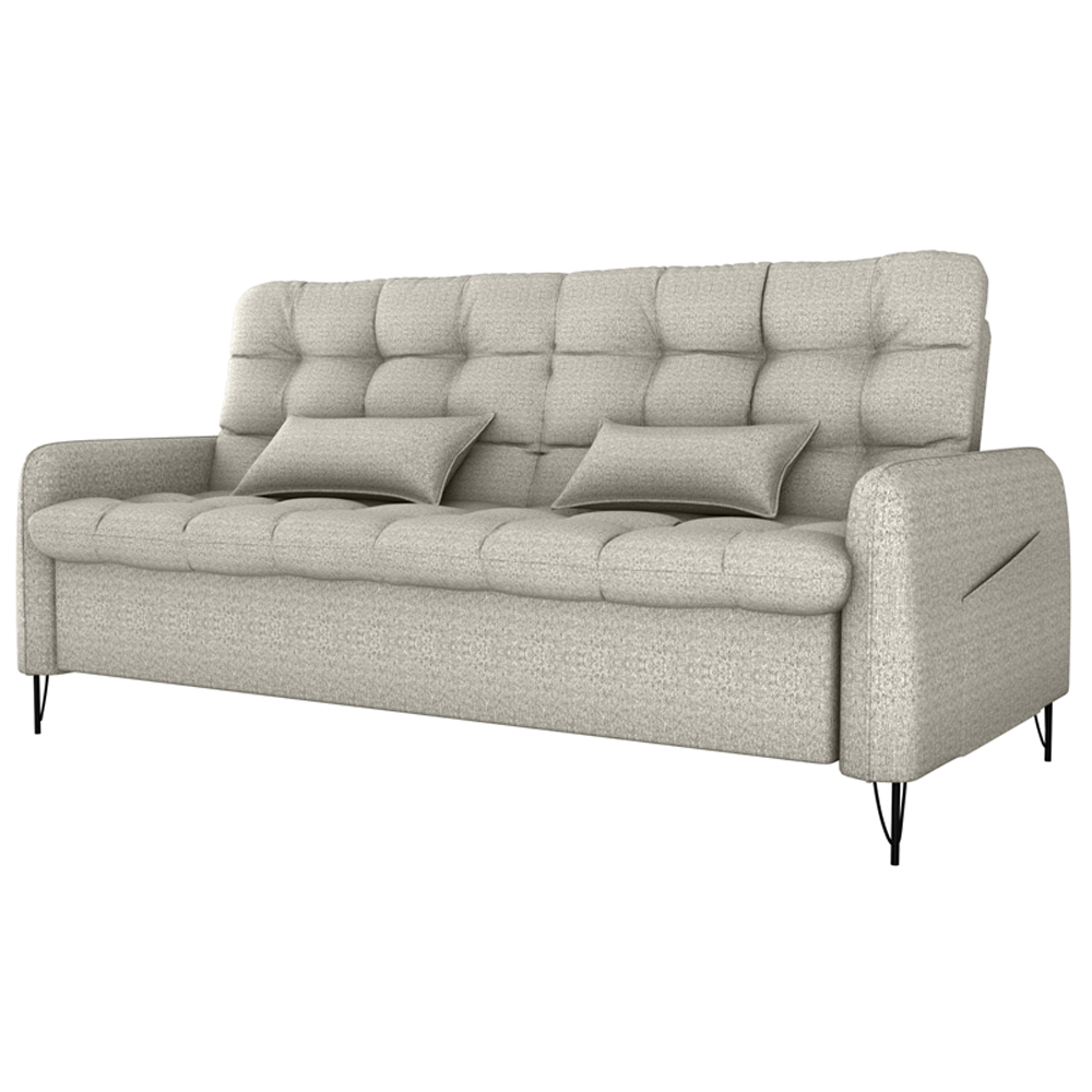 Sofa Cama 2 Lugares 200cm Pillar Linho Vancouver E483 Bege Milani Store