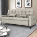 Sofa Cama 2 Lugares 200cm Pillar Linho Vancouver E483 Bege Milani Store