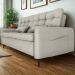 Sofa Cama 2 Lugares 200cm Pillar Linho Vancouver E483 Bege Milani Store