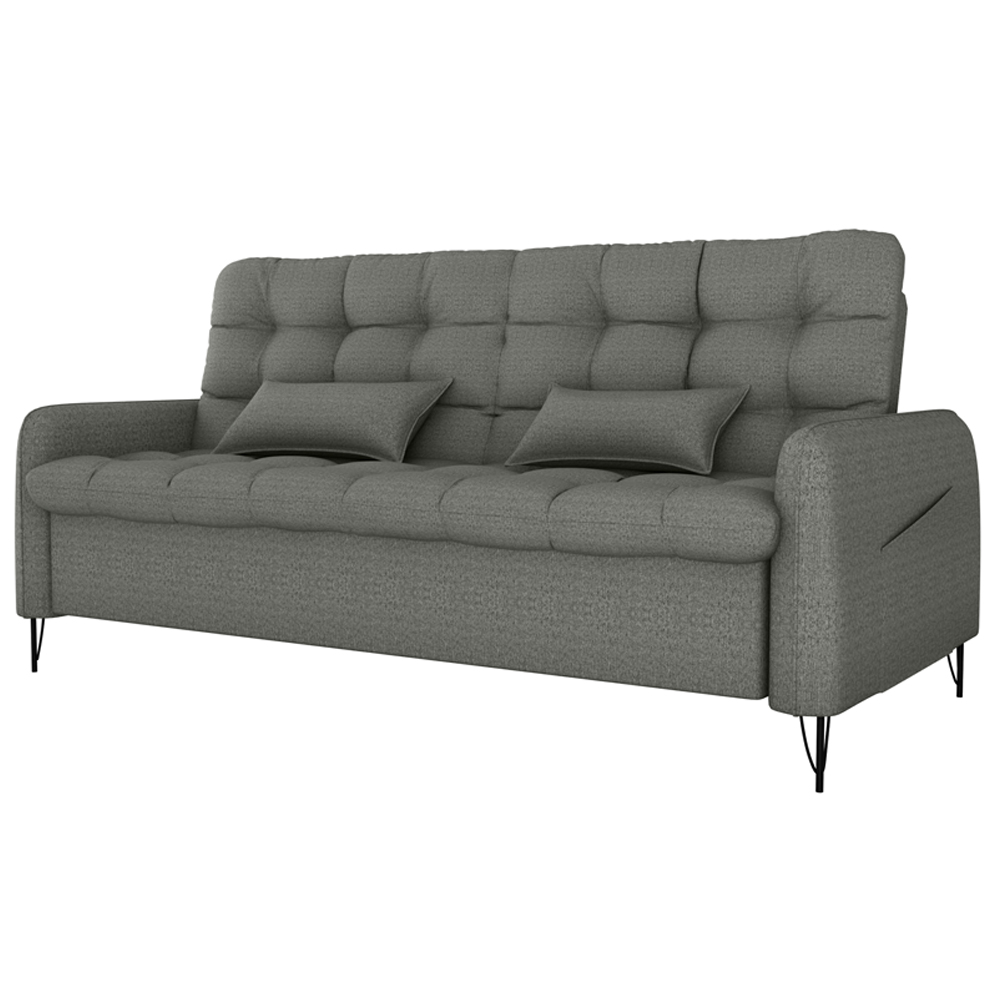 Sofa Cama 2 Lugares 200cm Pillar Linho Vancouver E484 Chumbo Milani Store