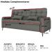 Sofa Cama 2 Lugares 200cm Pillar Linho Vancouver E484 Chumbo Milani Store