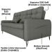 Sofa Cama 2 Lugares 200cm Pillar Linho Vancouver E484 Chumbo Milani Store