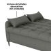 Sofa Cama 2 Lugares 200cm Pillar Linho Vancouver E484 Chumbo Milani Store