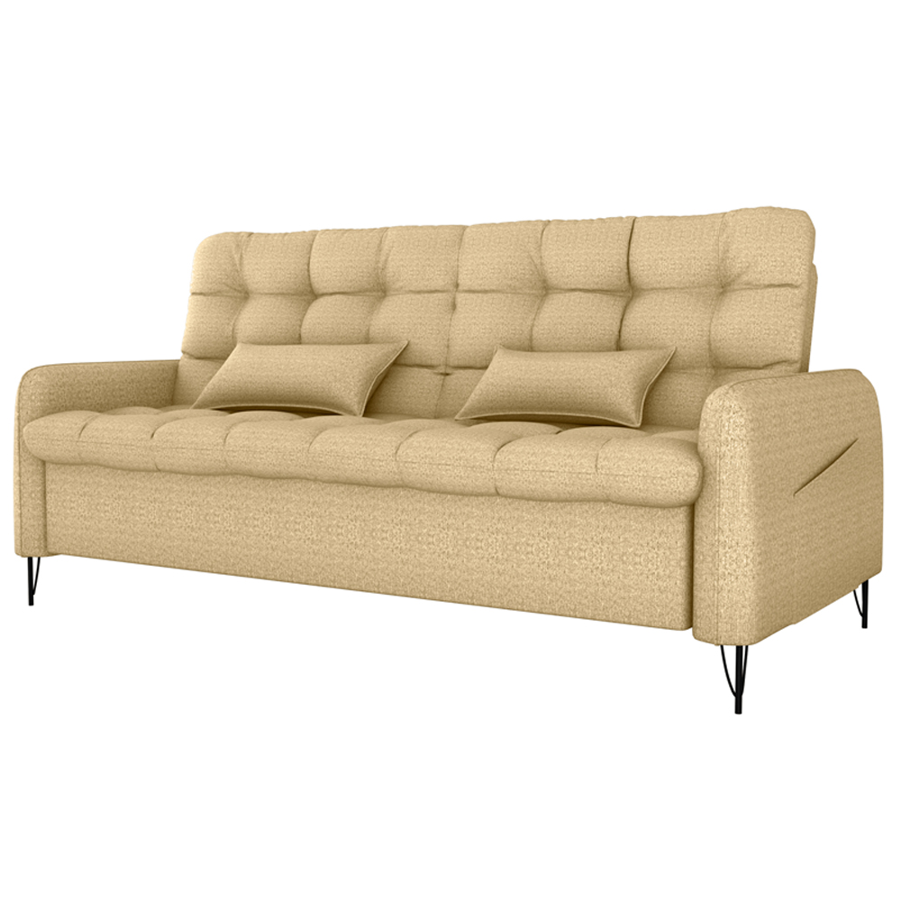Sofa Cama 2 Lugares 200cm Pillar Linho Vancouver E486 Palha Milani Store