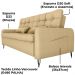 Sofa Cama 2 Lugares 200cm Pillar Linho Vancouver E486 Palha Milani Store