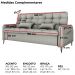 Sofa Cama 2 Lugares 200cm Pillar Linho Vancouver E487 Cinza Milani Store