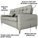 Sofa Cama 2 Lugares 200cm Pillar Linho Vancouver E487 Cinza Milani Store