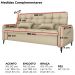 Sofa Cama 2 Lugares 200cm Pillar Linho Vancouver E488 Palha Milani Store