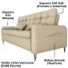 Sofa Cama 2 Lugares 200cm Pillar Linho Vancouver E488 Palha Milani Store