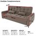 Sofa Cama 2 Lugares 200cm Pillar Veludo E400 Marrom Claro Milani Store