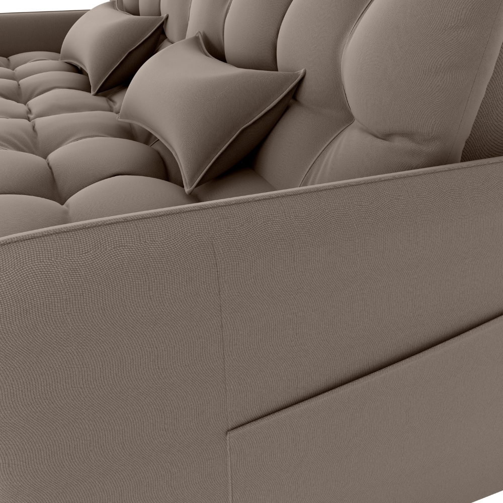 Sofa Cama 2 Lugares 200cm Pillar Veludo E400 Marrom Claro Milani Store