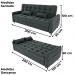 Sofa Cama 2 Lugares 200cm Pillar Veludo E401 Chumbo Milani Store