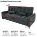 Sofa Cama 2 Lugares 200cm Pillar Veludo E401 Chumbo Milani Store