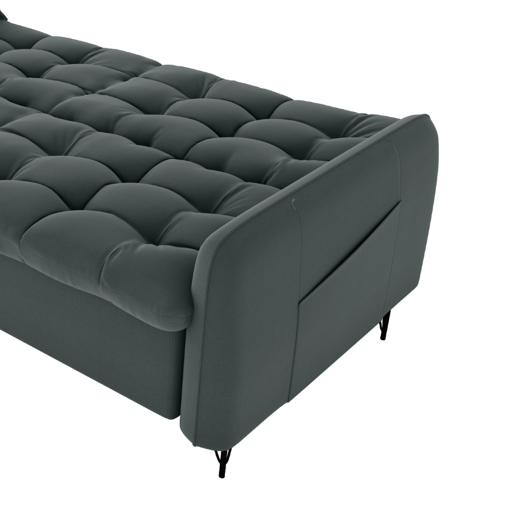 Sofa Cama 2 Lugares 200cm Pillar Veludo E401 Chumbo Milani Store