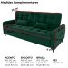 Sofa Cama 2 Lugares 200cm Pillar Veludo E402 Verde Milani Store