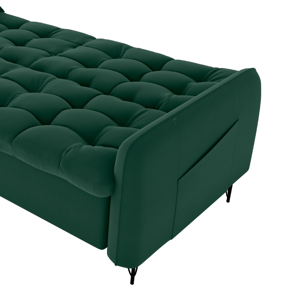 Sofa Cama 2 Lugares 200cm Pillar Veludo E402 Verde Milani Store