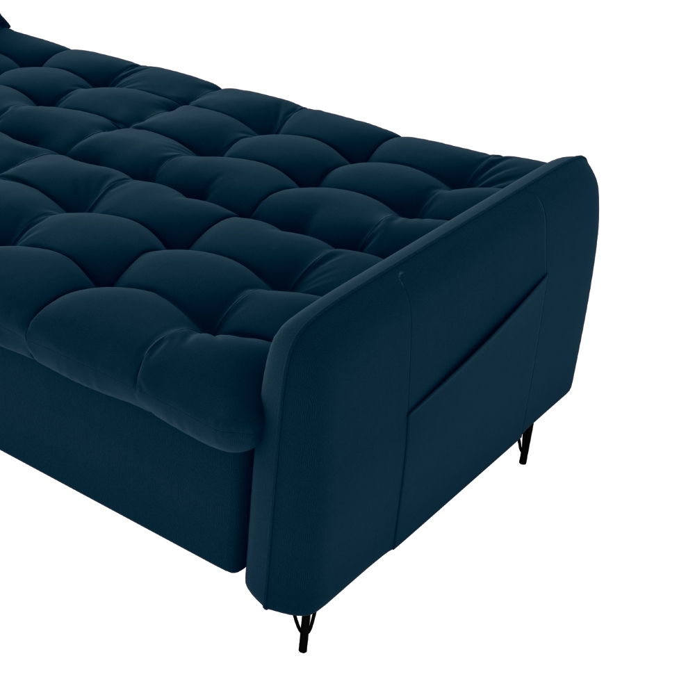 Sofa Cama 2 Lugares 200cm Pillar Veludo E403 Azul Milani Store