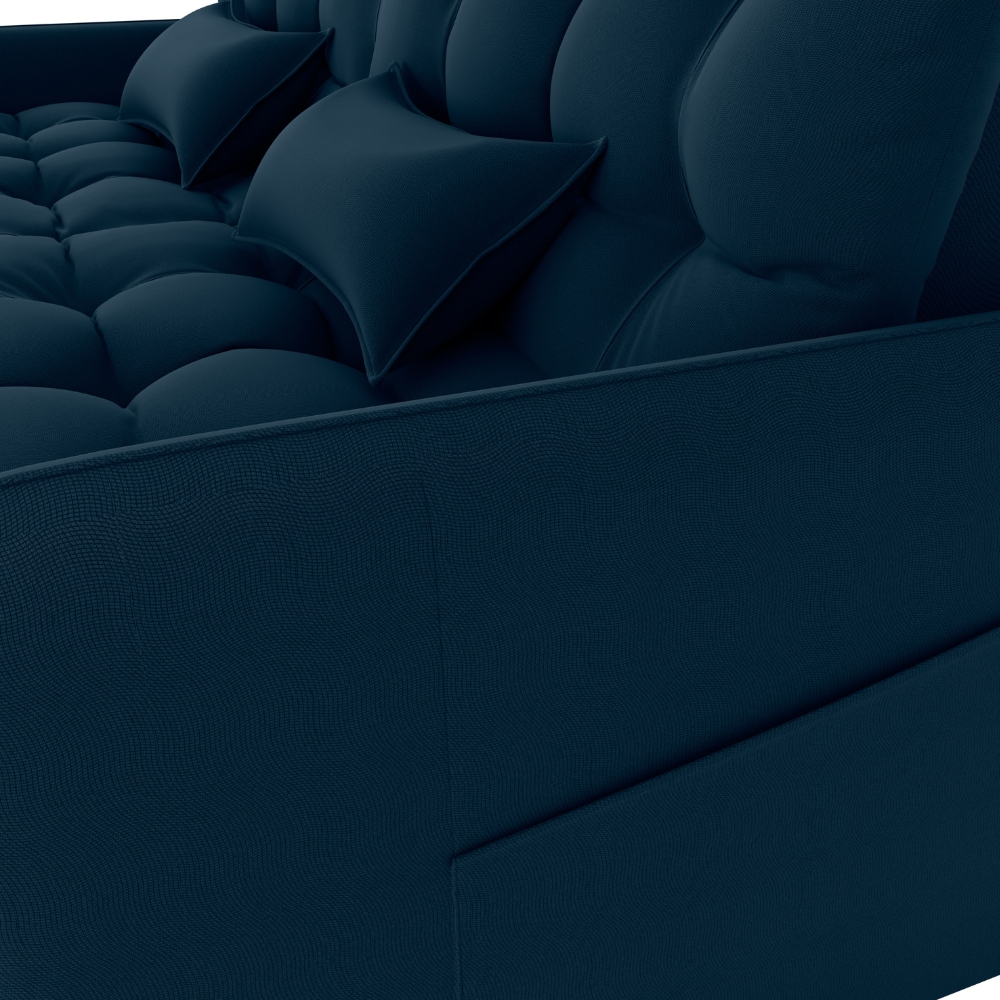 Sofa Cama 2 Lugares 200cm Pillar Veludo E403 Azul Milani Store