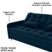 Sofa Cama 2 Lugares 200cm Pillar Veludo E403 Azul Milani Store
