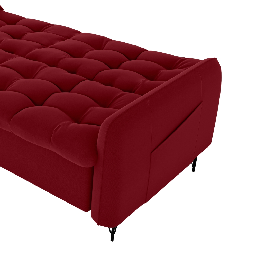 Sofa Cama 2 Lugares 200cm Pillar Veludo E404 Vermelho Milani Store